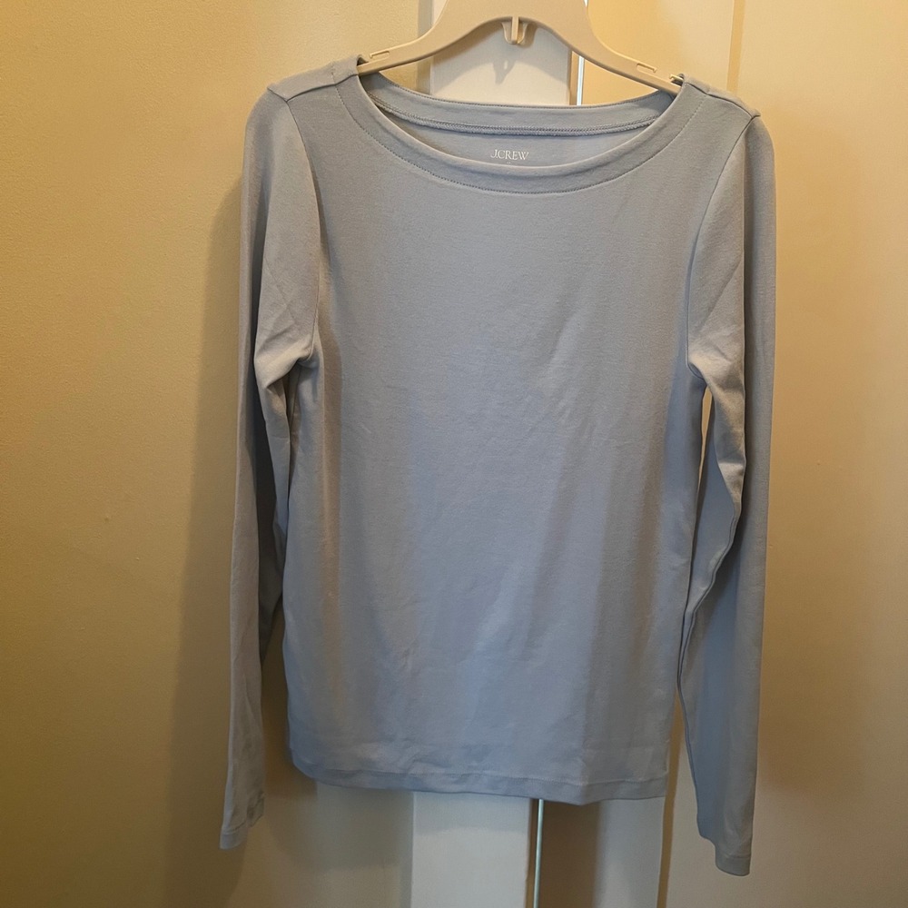 NWT J. Crew Everyday Tee Medium Light Blue Cotton Modal Elastane Layering Casual